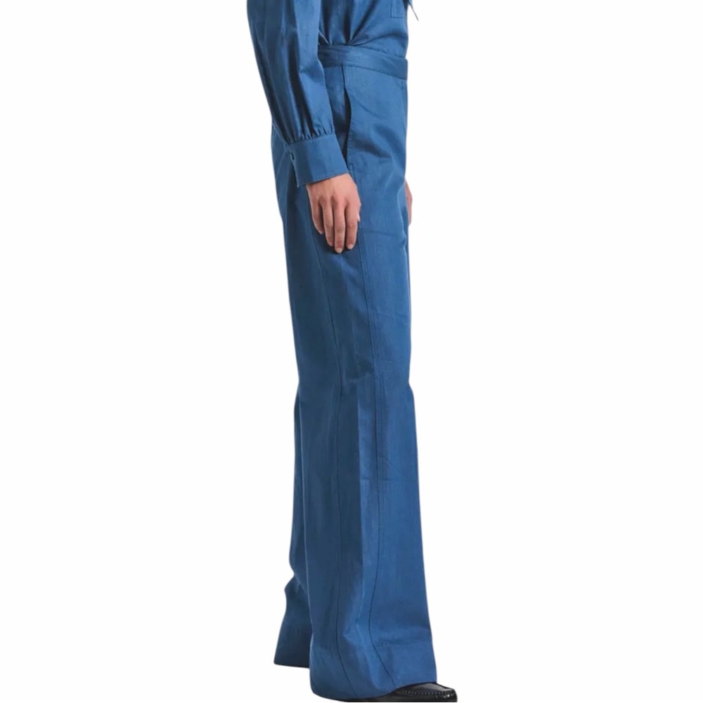 NWT Derek Lam 10 Crosby Eli Wide Leg Pants in Medium Blue Size 8 - Picture 5 of 12